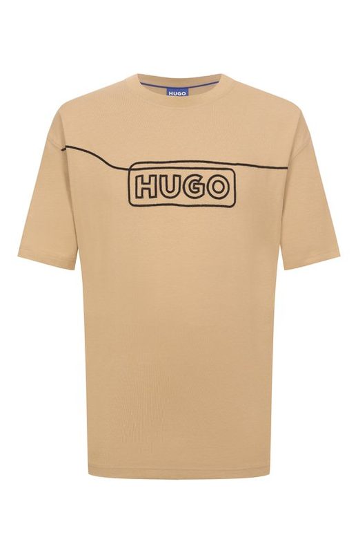 Хлопковая футболка HUGO Blue
