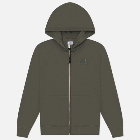Мужская толстовка C.P. Company Diagonal Raised Fleece Zip Hoodie, цвет серый