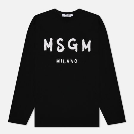 Мужской лонгслив MSGM MSGM Milano Logo, цвет чёрный