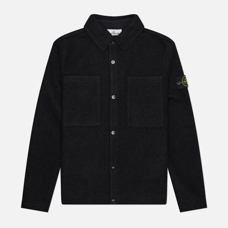 Мужская рубашка Stone Island Felted Overshirt, цвет чёрный