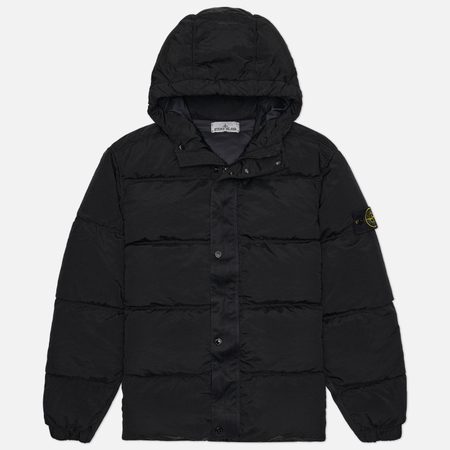 Мужской пуховик Stone Island Nylon Metal In Econyl Down-TC, цвет чёрный