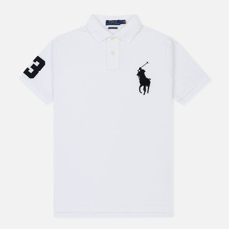 Мужское поло Polo Ralph Lauren Slim Fit Cotton Mesh Big Logo, цвет белый