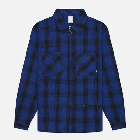 Мужская рубашка Liberaiders Ombre Zip, цвет синий