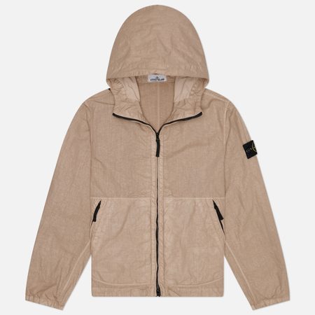 Мужская куртка ветровка Stone Island Organic-Look Nylon Panama-TC, цвет бежевый