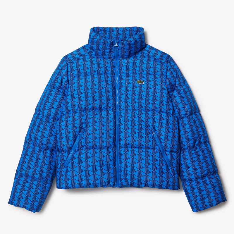 Женский пуховик Lacoste с капюшоном и монограммой 5