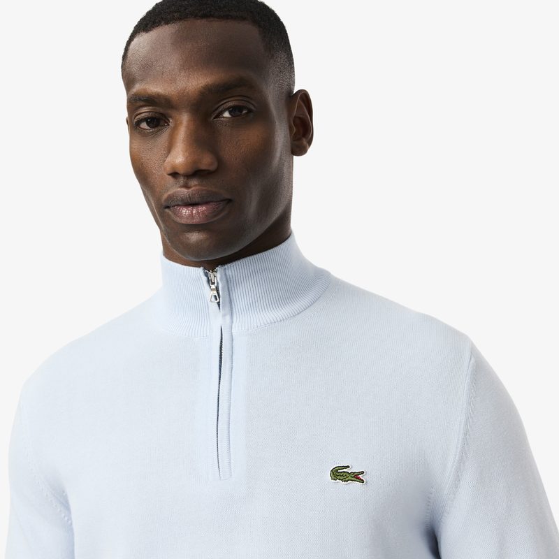Мужской хлопковый свитер Lacoste на молнии с высоким воротом 3