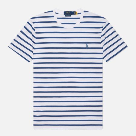 Мужская футболка Polo Ralph Lauren Classic Fit Striped Jersey, цвет белый