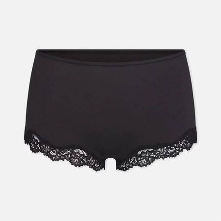Женские трусы SKIMS Fits Everybody Lace Boyshorts, цвет чёрный