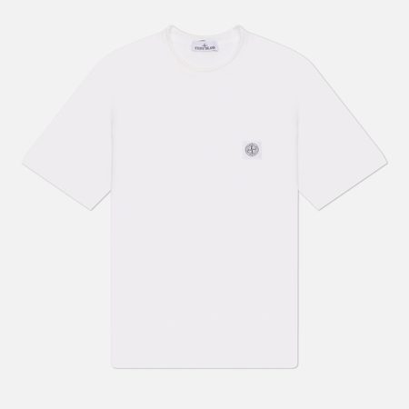Мужская футболка Stone Island Regular Compass Patch, цвет белый