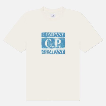Мужская футболка C.P. Company 30/1 Jersey Logo Regular, цвет белый
