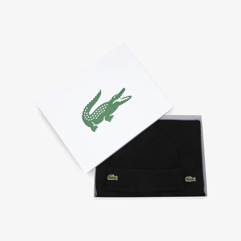 Вязанная шерстяная шапка Lacoste унисекс 3