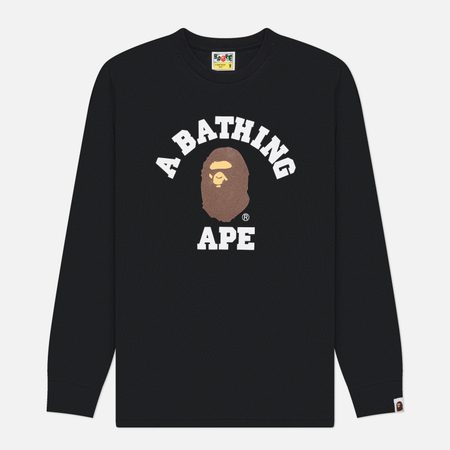Мужской лонгслив A Bathing Ape College, цвет чёрный