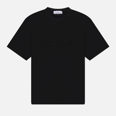 Мужская футболка Stone Island Combed Organic Cotton Jersey Oversize, цвет чёрный