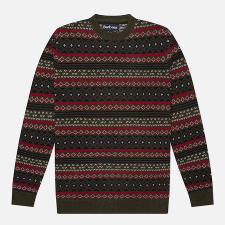 Мужской свитер Barbour Easdale Fairisle Crew Neck, цвет зелёный