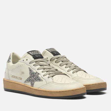 Женские кроссовки Golden Goose Ball Star Glitter Star, цвет белый