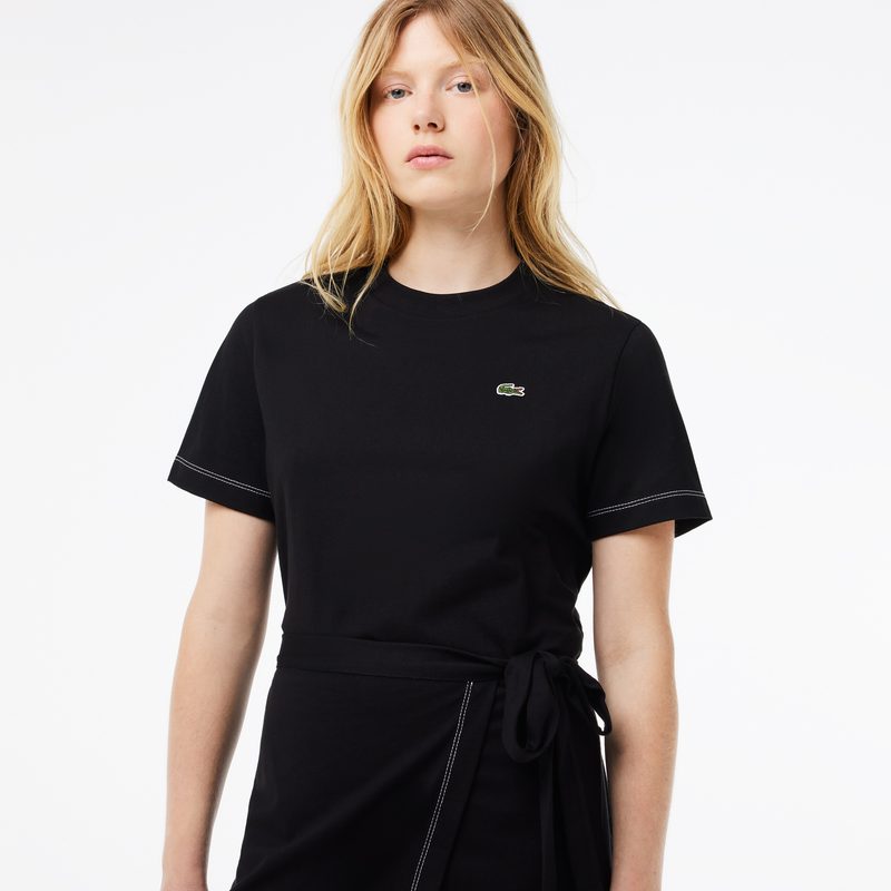 Платье Lacoste оверсайз с поясом и коротким рукавом 3
