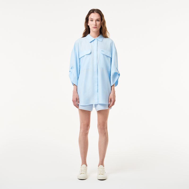 Женская рубашка Lacoste из тенселя 5