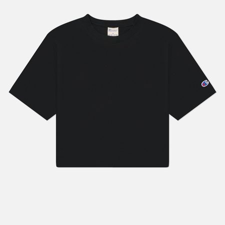 Женская футболка Champion Reverse Weave Pinnacle Cropped Heavyweight Cotton Jersey, цвет чёрный