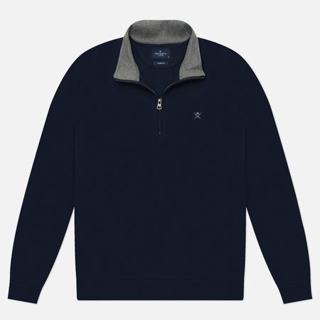 Мужская толстовка Hackett New Double Knit Half-Zip, цвет синий
