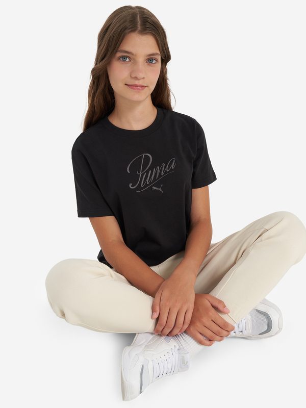 Футболка для девочек PUMA Ess Script, Черный 5