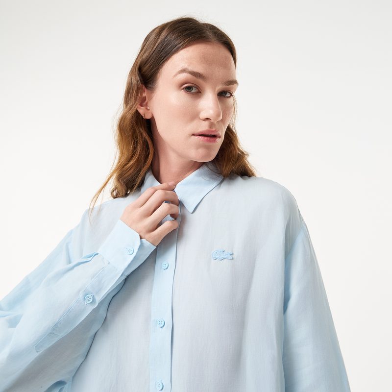 Женская лёгкая рубашка Lacoste из льна 3