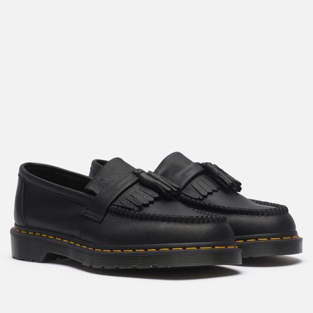 Ботинки лоферы Dr. Martens Adrian Yellow Stitch Ambassador, цвет чёрный