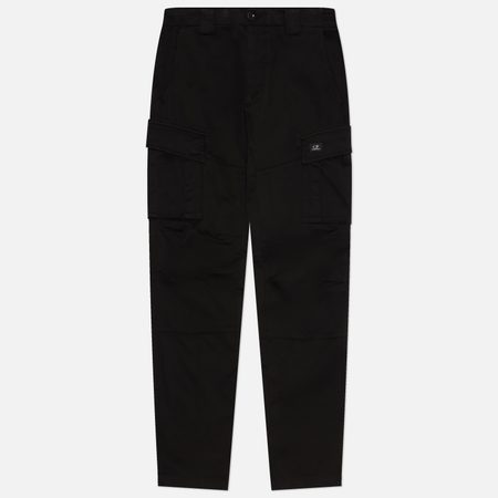 Мужские брюки C.P. Company Stretch Sateen Ergonomic Fit Cargo Garment Dyed, цвет чёрный