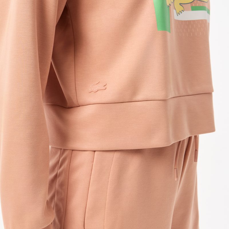 Женская короткая толстовка Lacoste с капюшоном 4