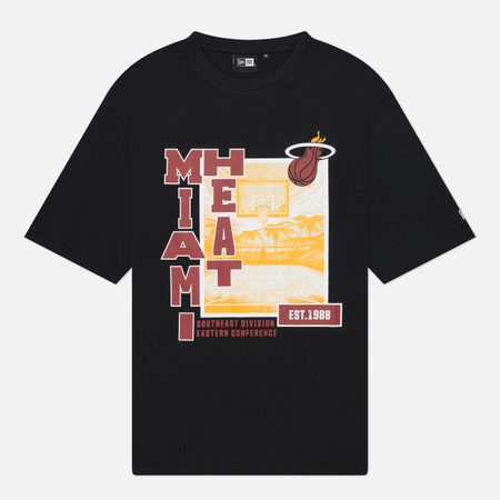 Мужская футболка New Era NBA Graphic Regular Miami Heat, цвет чёрный