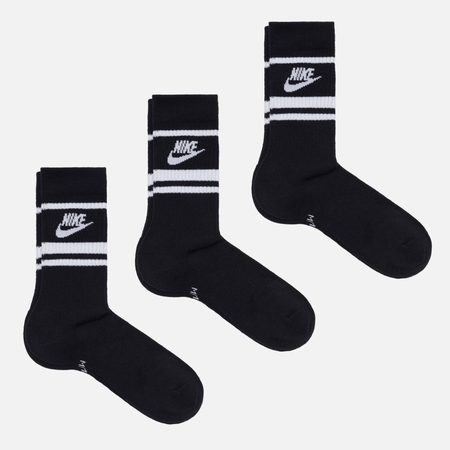 Комплект носков Nike 3-Pack Everyday Essential Crew, цвет чёрный
