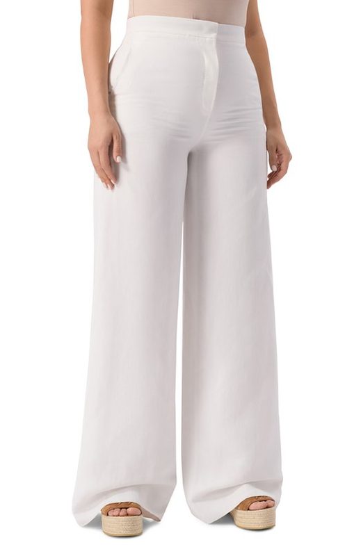 Брюки из вискозы и льна Max Mara Studio 3