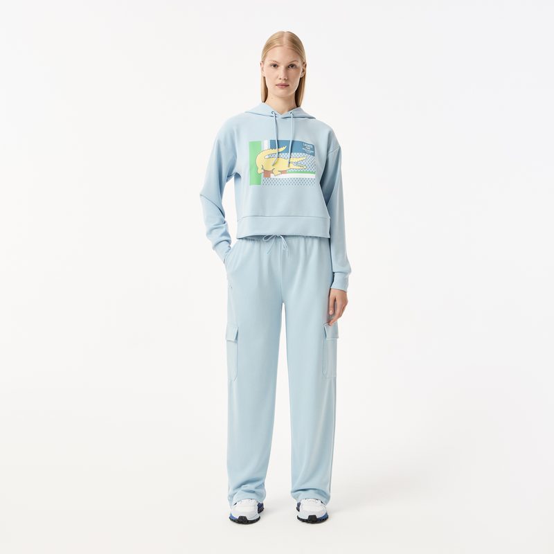 Женская короткая толстовка Lacoste с капюшоном 5