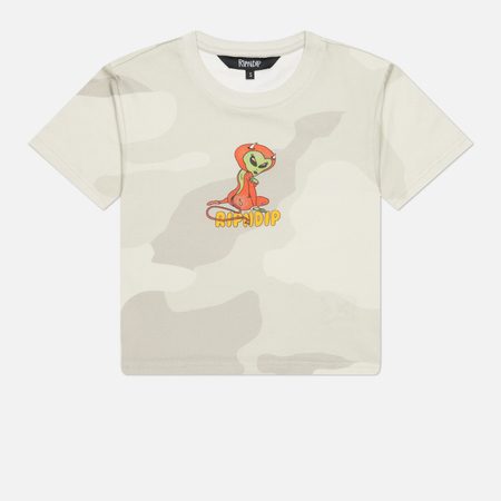 Женская футболка RIPNDIP Devil Alien Cropped Baby, цвет бежевый