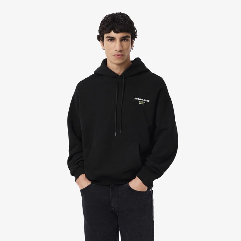Мужская флисовая толстовка-худи Lacoste свободного кроя
