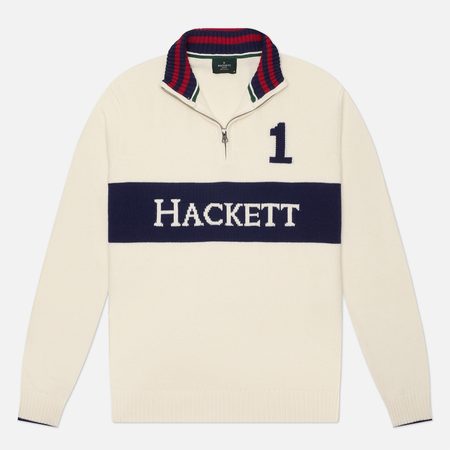 Мужской свитер Hackett Heritage Winter Half-Zip, цвет белый