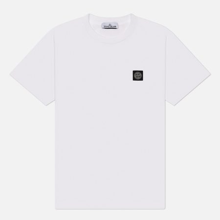 Мужская футболка Stone Island Compass Patch, цвет белый