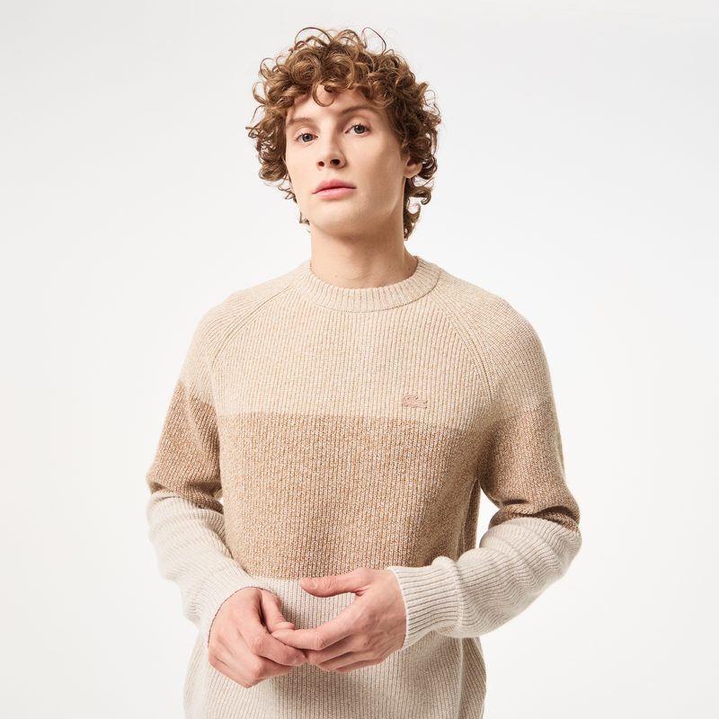 Мужской шерстяной свитер Lacoste в полоску 3