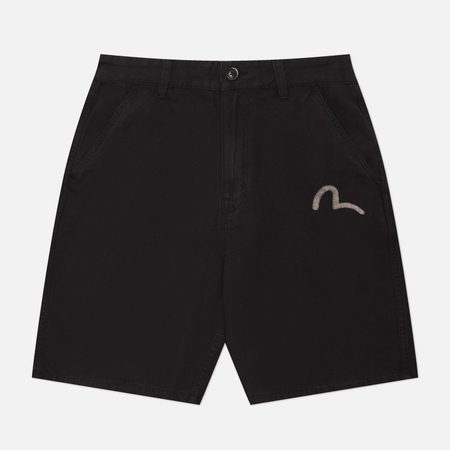 Мужские шорты Evisu Heritage Woven Printed Daruma, цвет чёрный