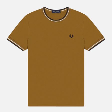 Мужская футболка Fred Perry Twin Tipped, цвет коричневый