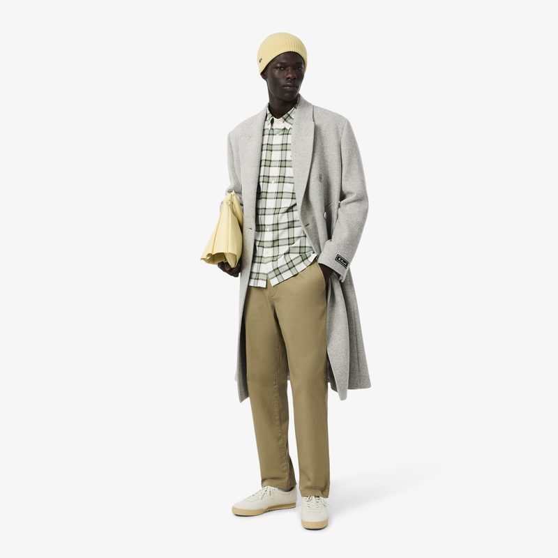 Шерстяная шапка Lacoste унисекс в рубчик 4