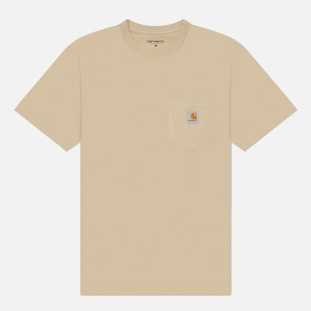 Мужская футболка Carhartt WIP Pocket Logo, цвет бежевый