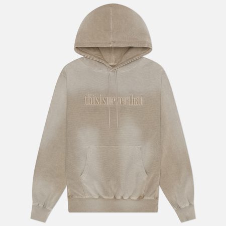 Мужская толстовка thisisneverthat Overdyed Embroidery Hoodie Regular, цвет бежевый