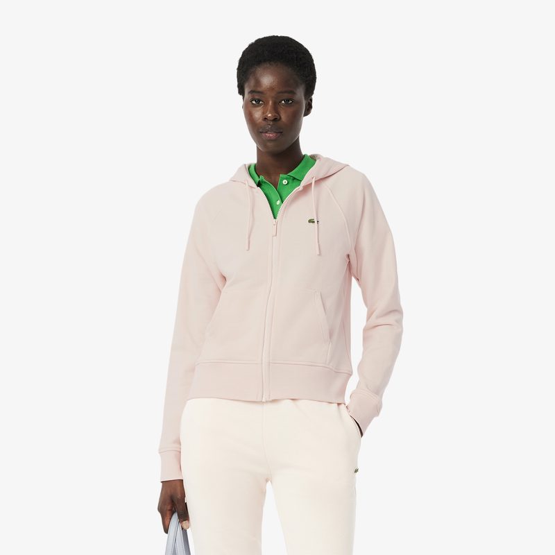 Женская флисовая толстовка Lacoste с капюшоном на молнии
