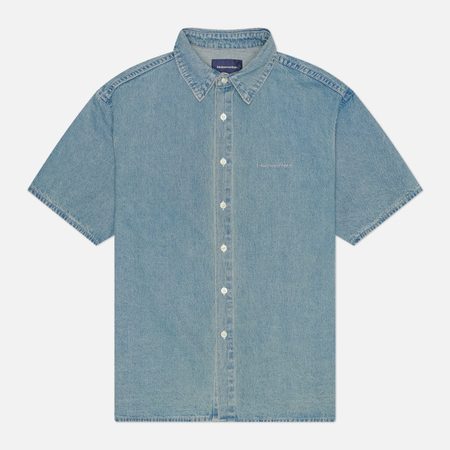 Мужская рубашка thisisneverthat Washed Denim Short Sleeve, цвет голубой