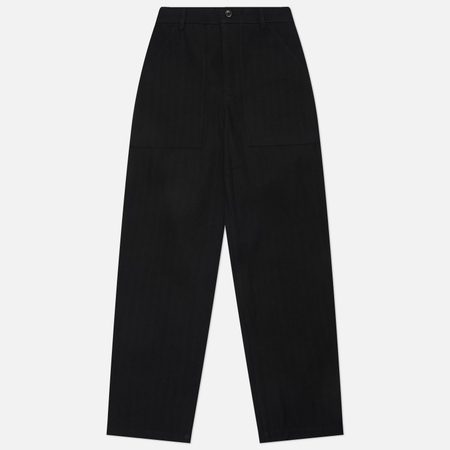 Мужские брюки Norse Projects Kvitfjell Relaxed Cotton Wool Herringbone, цвет чёрный