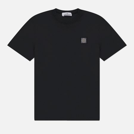 Мужская футболка Stone Island Fissato Compass Patch Logo, цвет чёрный