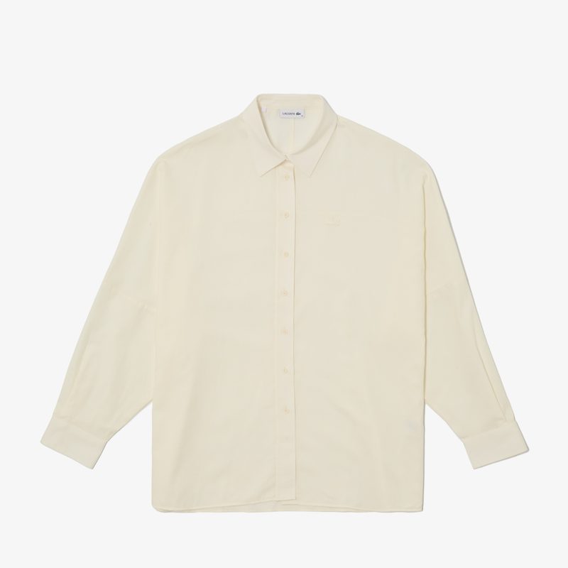 Женская хлопковая рубашка Lacoste свободного кроя 5