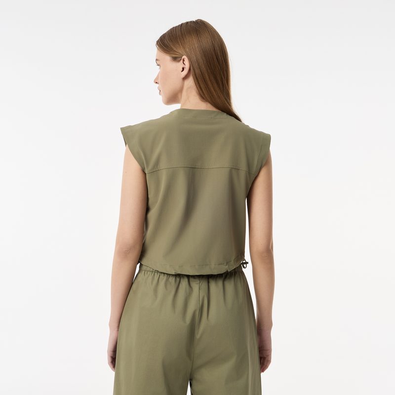 Женская короткая рубашка Lacoste без рукавов 2