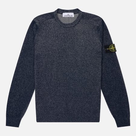 Мужской свитер Stone Island Plated Rib Cotton Boucle, цвет синий