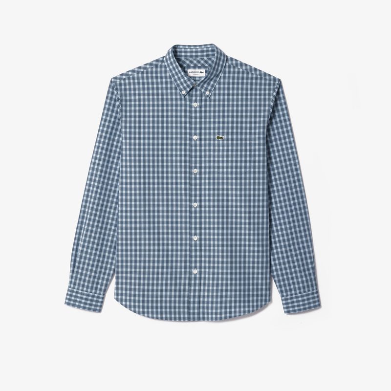 Мужская рубашка Lacoste Check Poplin в клетку 5